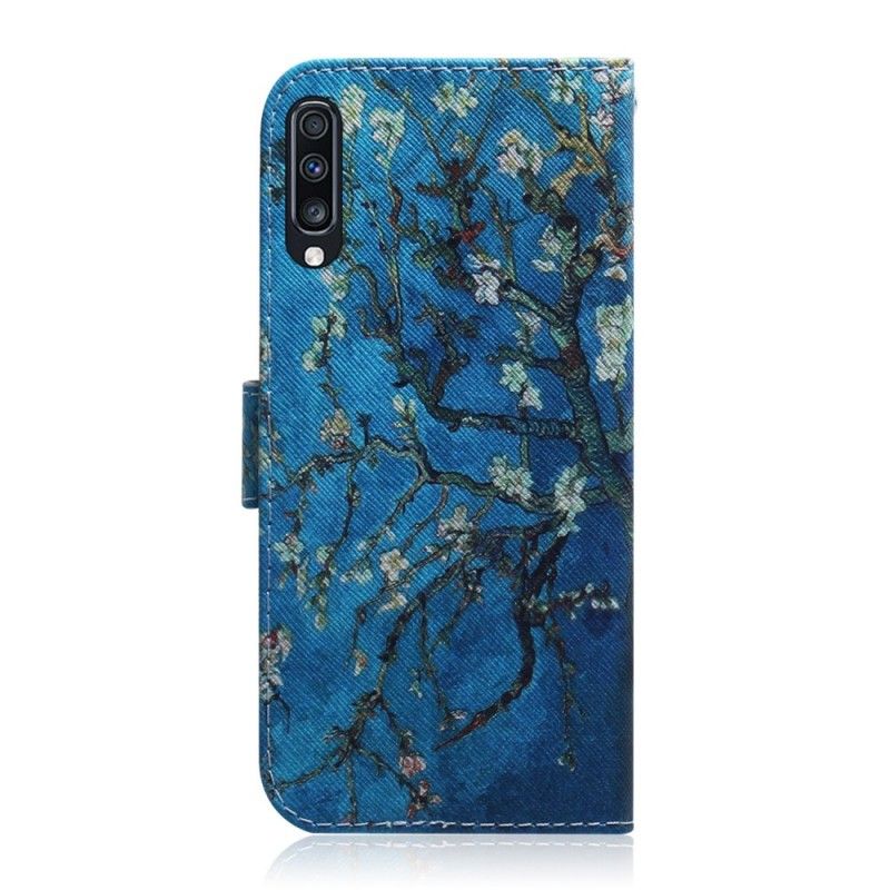 Flip Cover Læder Samsung Galaxy A70 Blomstrende Trægren