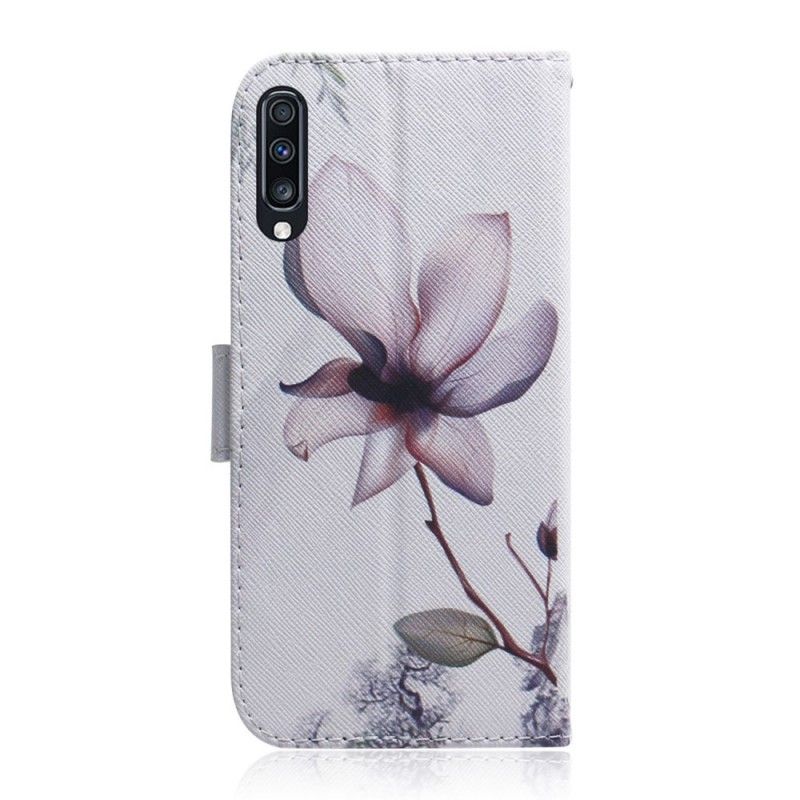 Flip Cover Læder Samsung Galaxy A70 Gammel Rosenblomst Beskyttelse