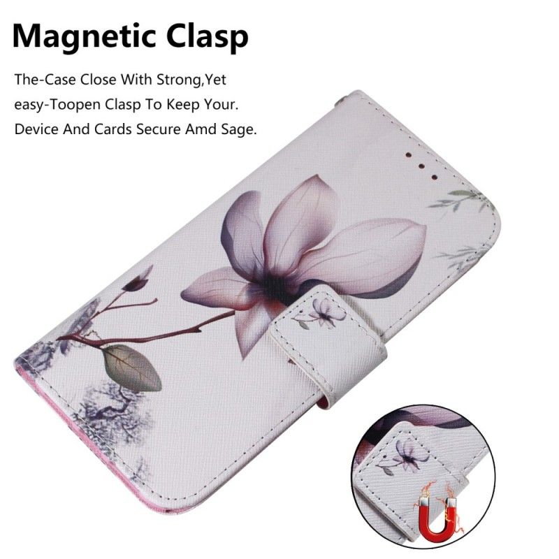 Flip Cover Læder Samsung Galaxy A70 Gammel Rosenblomst Beskyttelse