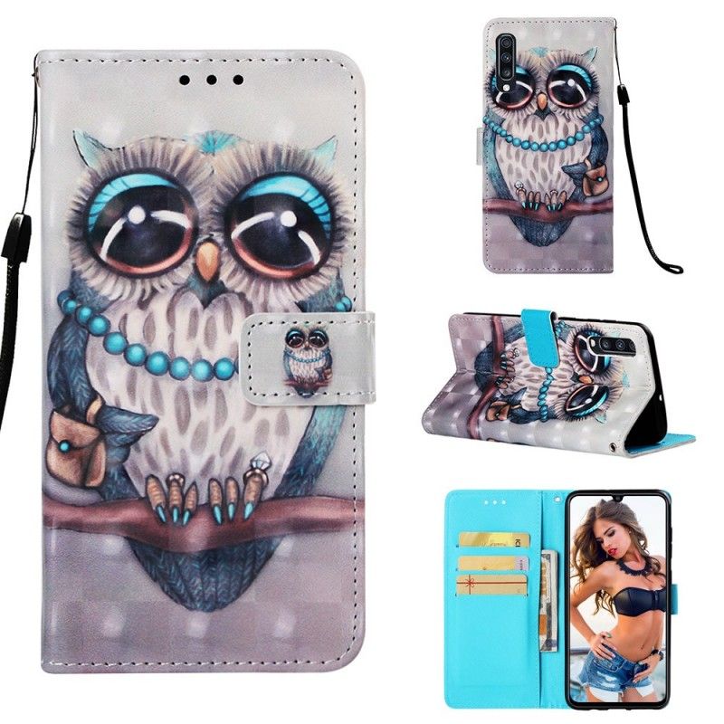 Flip Cover Læder Samsung Galaxy A70 Miss Ugle