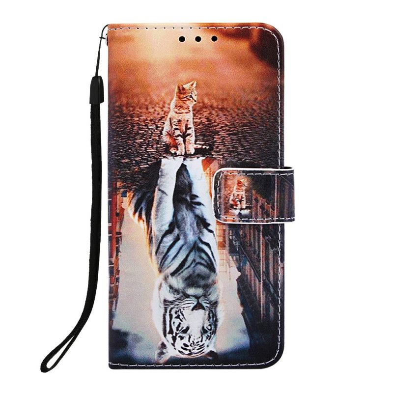 Flip Cover Læder Samsung Galaxy A70 Orange Fundning Af Ernest Thongkatten Beskyttelse