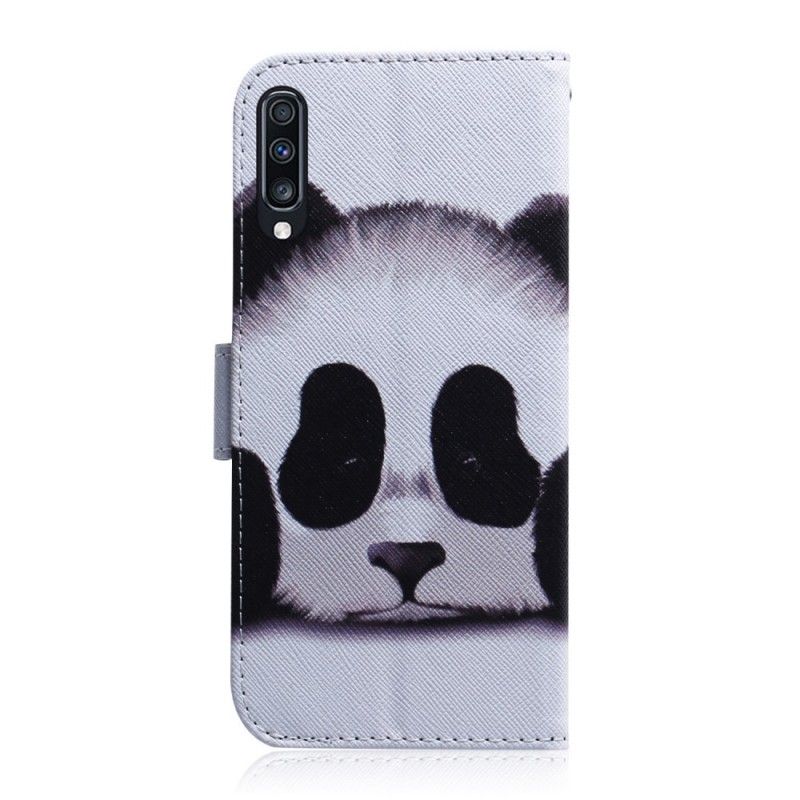 Flip Cover Læder Samsung Galaxy A70 Panda Ansigt Beskyttelse