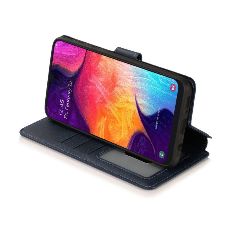 Flip Cover Læder Samsung Galaxy A70 Rød Luksus Læder Effekt