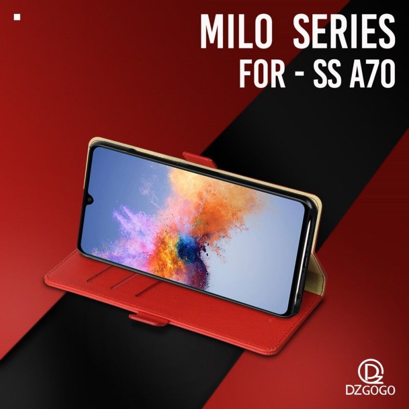 Flip Cover Læder Samsung Galaxy A70 Sort Dzgogo Miloserie