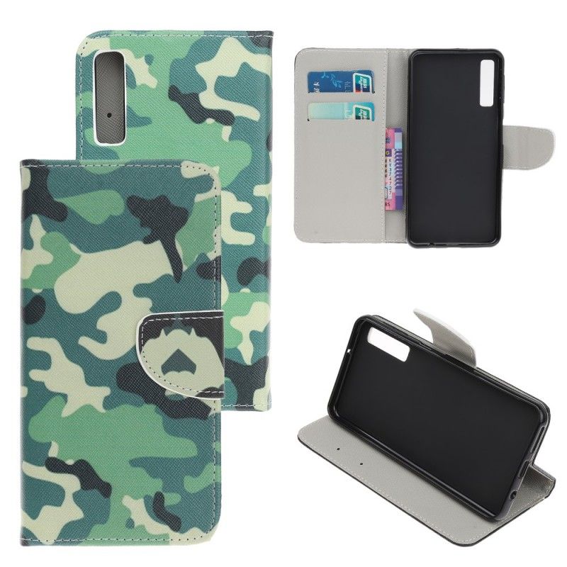 Flip Cover Samsung Galaxy A70 Mobilcover Militær Camouflage