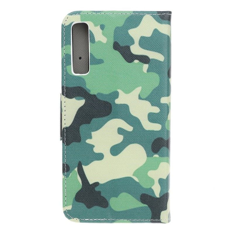 Flip Cover Samsung Galaxy A70 Mobilcover Militær Camouflage