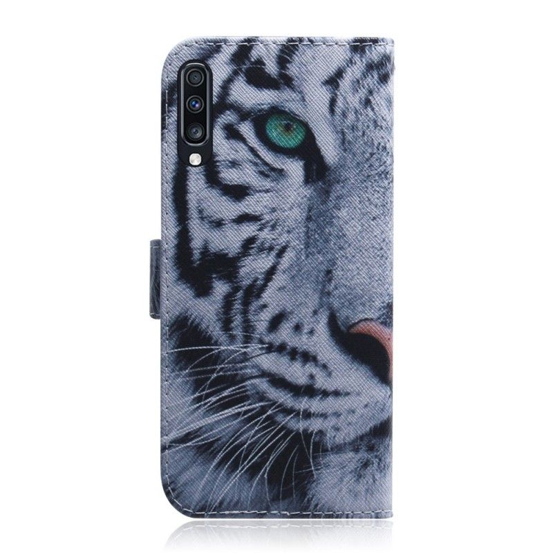 Flip Cover Samsung Galaxy A70 Mobilcover Tiger Ansigt