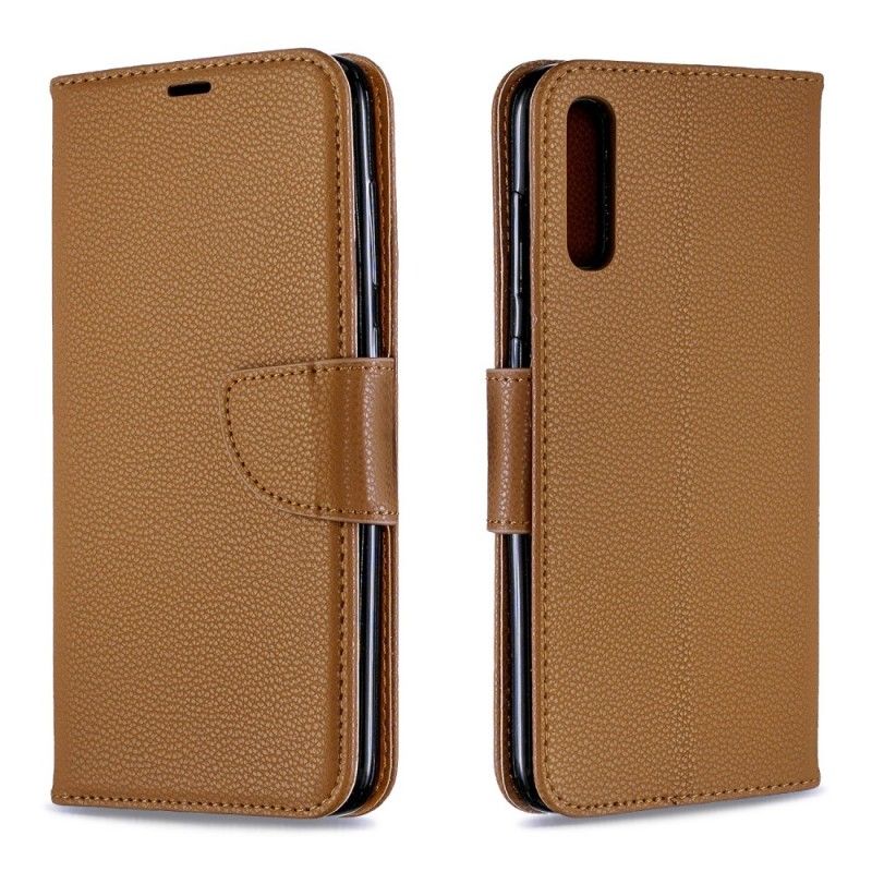 Flip Cover Samsung Galaxy A70 Sort Lychee Skrå Flap