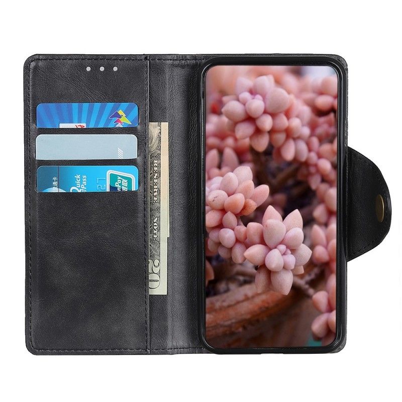 Flip Cover Samsung Galaxy A70 Sort Vintage Kunstlæder Knap