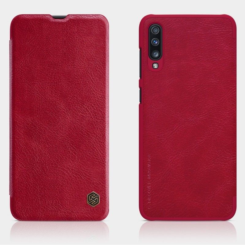 Læder Cover Samsung Galaxy A70 Rød Nillkin Qin-Serie Beskyttelse