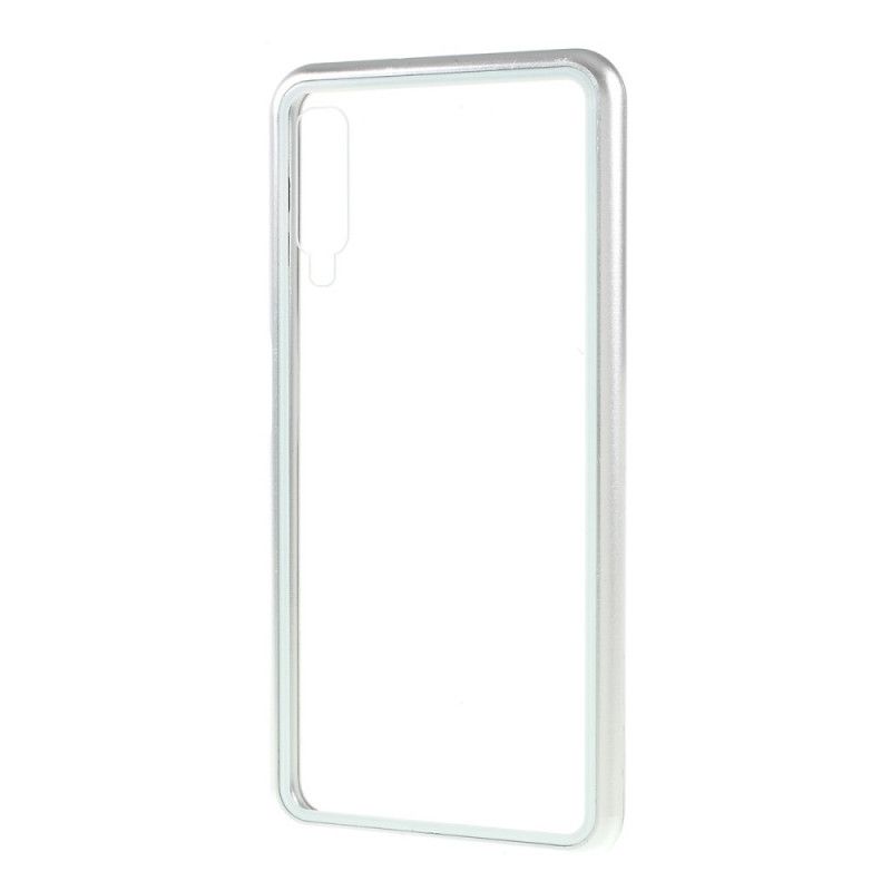 Læder Cover Samsung Galaxy A70 Rød Transparent Aftagelig Original