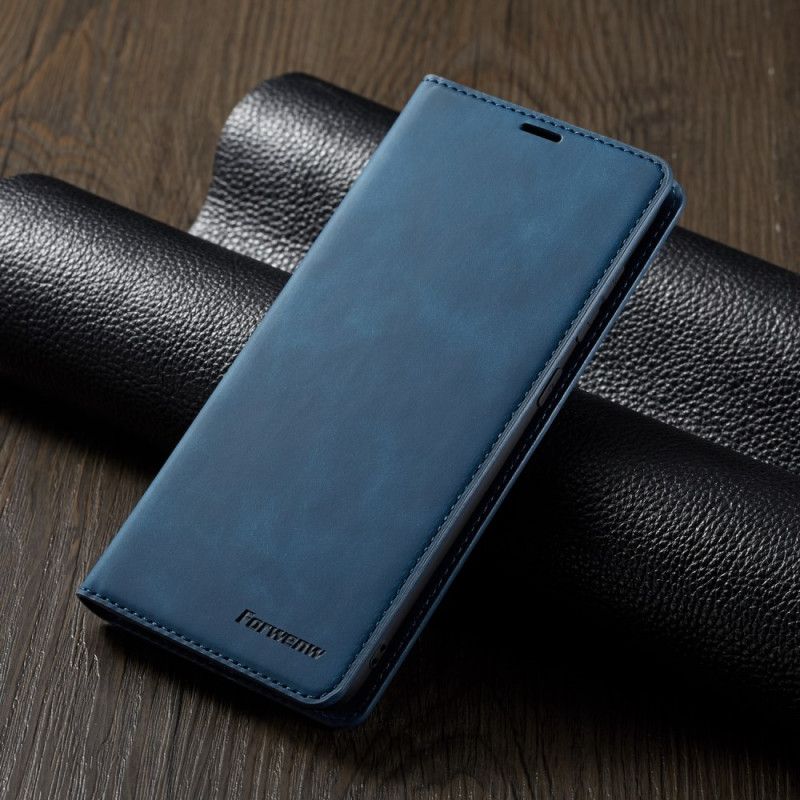 Læder Cover Samsung Galaxy A70 Sort Forwenw Lædereffekt