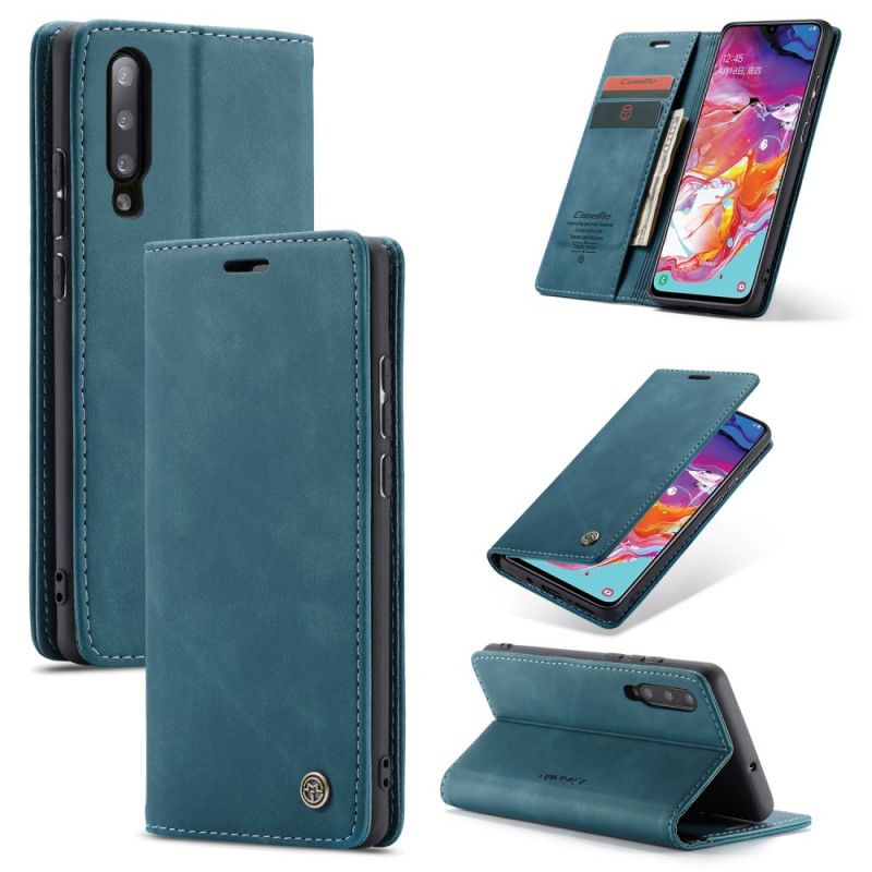 Læder Cover Samsung Galaxy A70 Sort Læderetui Original