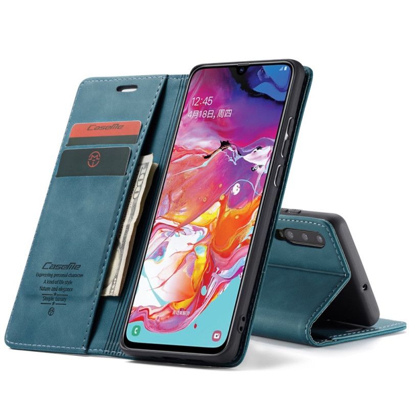 Læder Cover Samsung Galaxy A70 Sort Læderetui Original