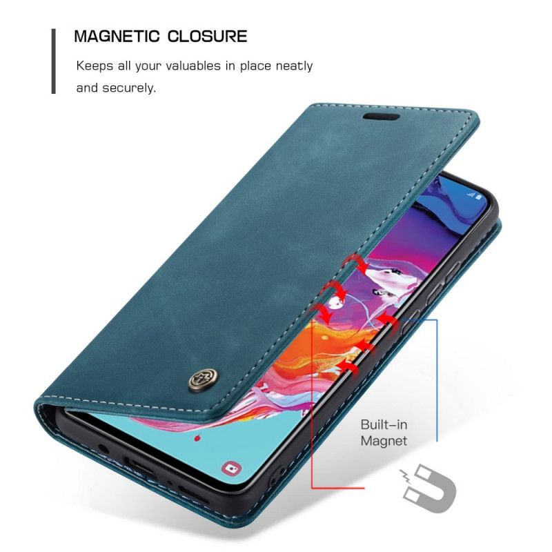 Læder Cover Samsung Galaxy A70 Sort Læderetui Original