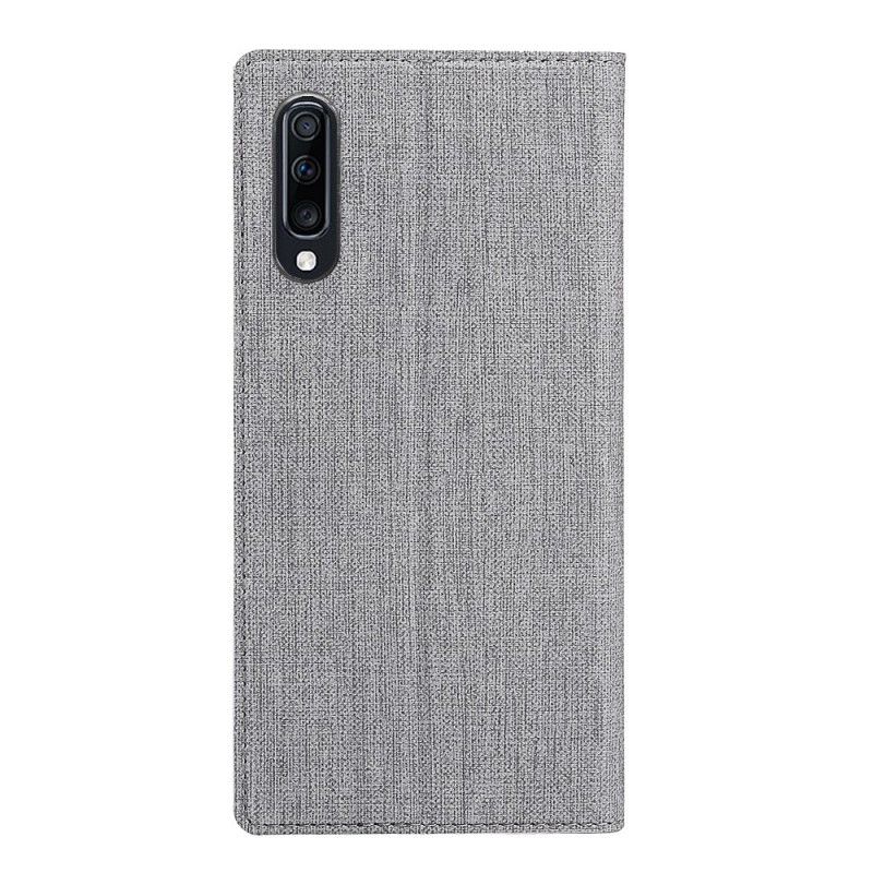 Læder Cover Samsung Galaxy A70 Sort Struktureret