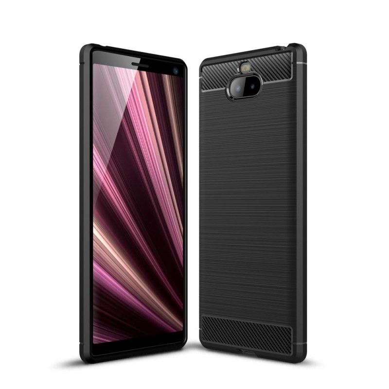 Cover for Sony Xperia 10 Plus Sort Børstet Kulfiber