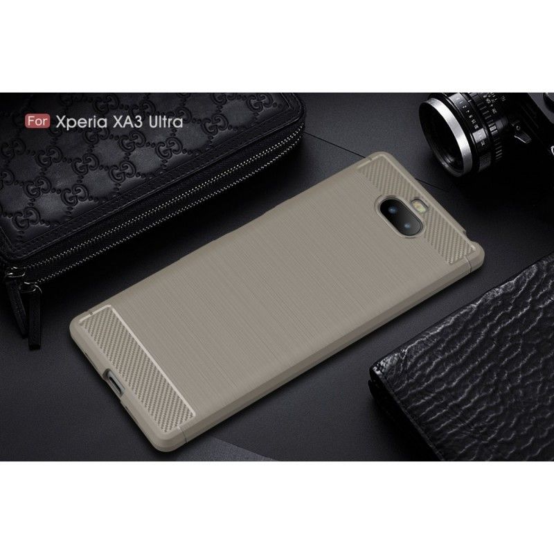 Cover for Sony Xperia 10 Plus Sort Børstet Kulfiber