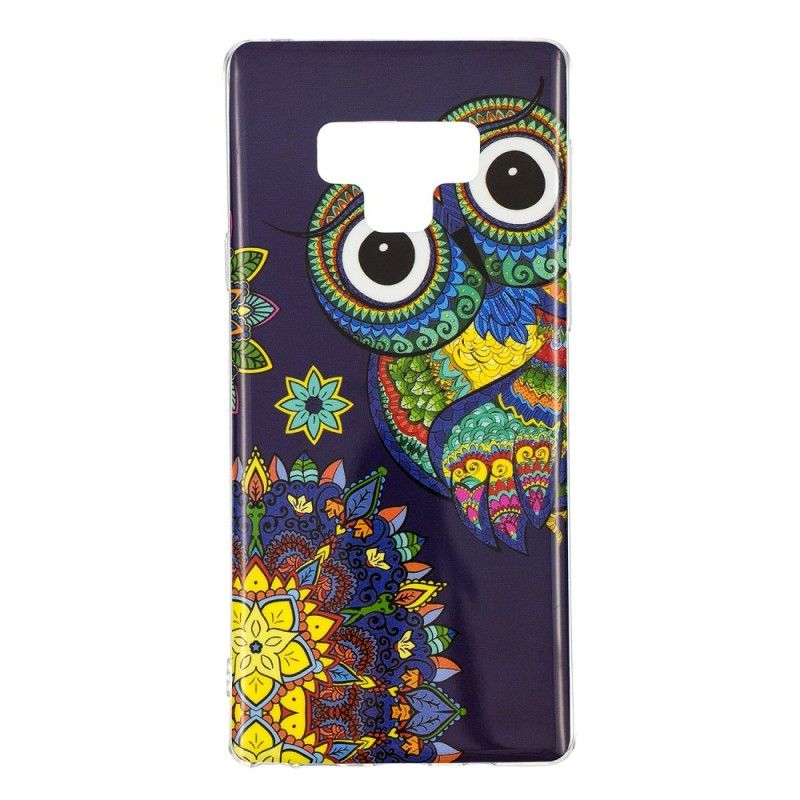 Cover for Samsung Galaxy Note 9 Fluorescerende Mandala Ugle