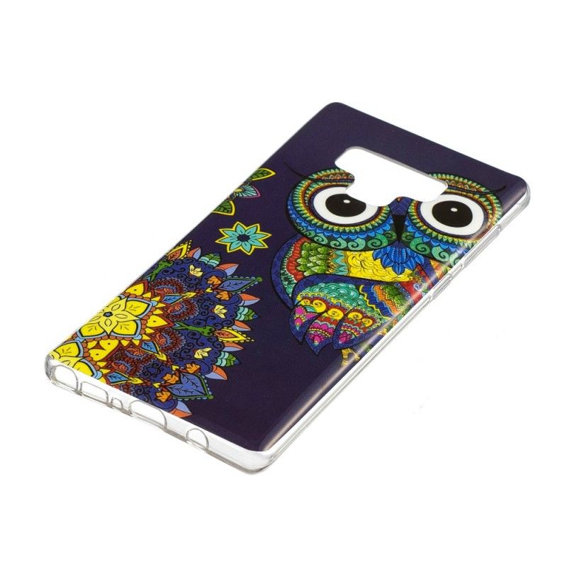 Cover for Samsung Galaxy Note 9 Fluorescerende Mandala Ugle