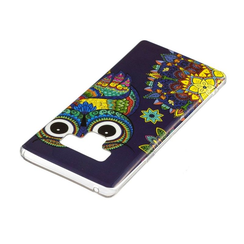 Cover for Samsung Galaxy Note 9 Fluorescerende Mandala Ugle