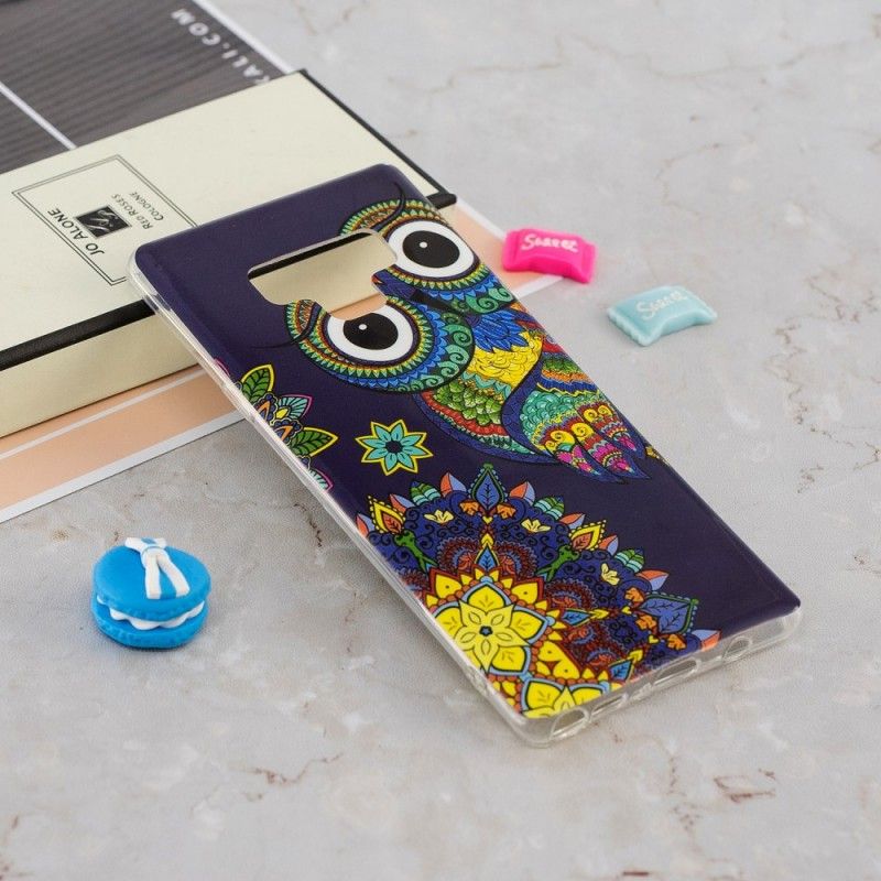 Cover for Samsung Galaxy Note 9 Fluorescerende Mandala Ugle