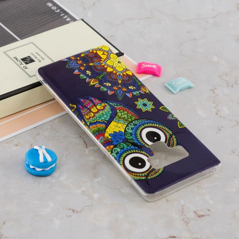 Cover for Samsung Galaxy Note 9 Fluorescerende Mandala Ugle