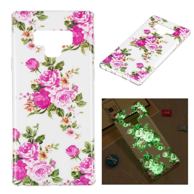 Cover Samsung Galaxy Note 9 Fluorescerende Frihedsblomster