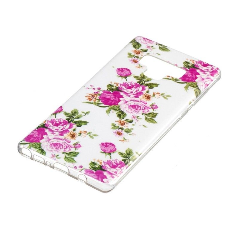 Cover Samsung Galaxy Note 9 Fluorescerende Frihedsblomster