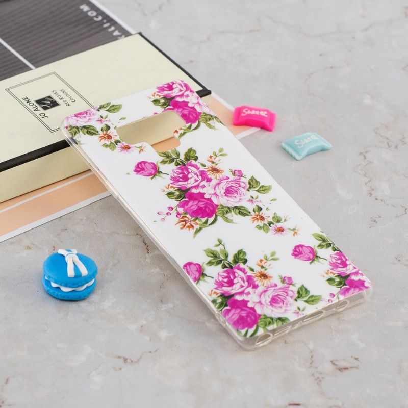 Cover Samsung Galaxy Note 9 Fluorescerende Frihedsblomster