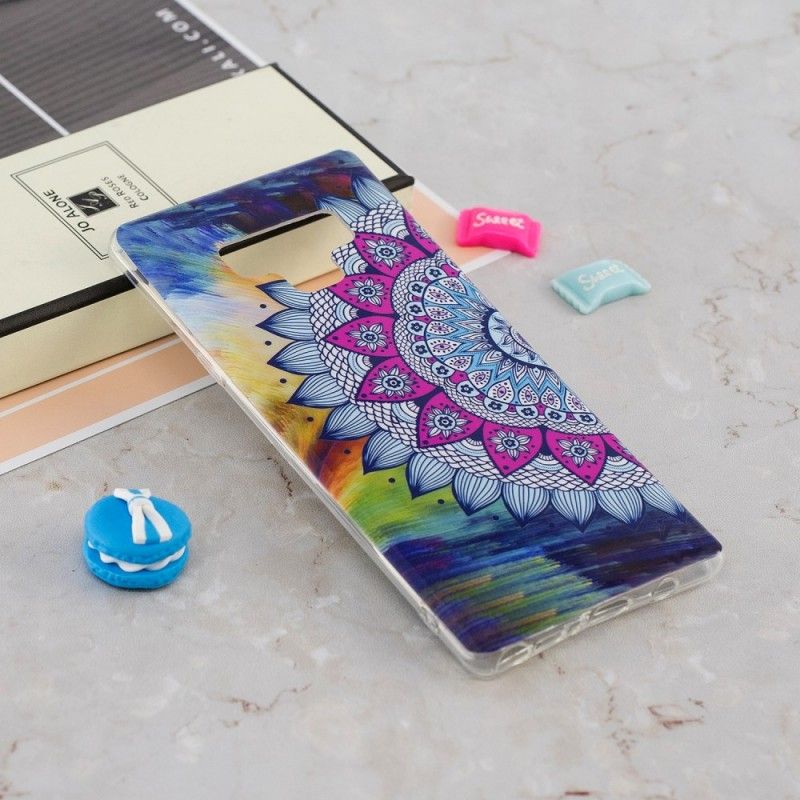 Cover Samsung Galaxy Note 9 Fluorescerende Mandala Ugle