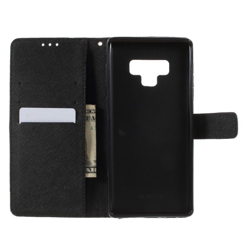 Flip Cover Læder for Samsung Galaxy Note 9 Luksusstropsommerfugle