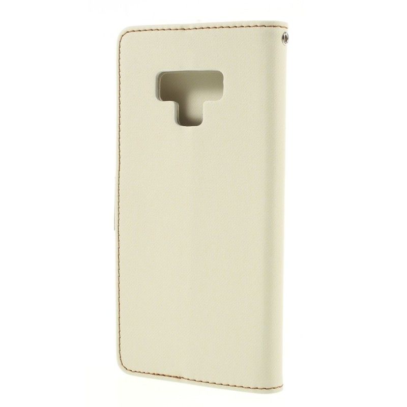 Flip Cover Læder for Samsung Galaxy Note 9 Sort Tofarvet Stof