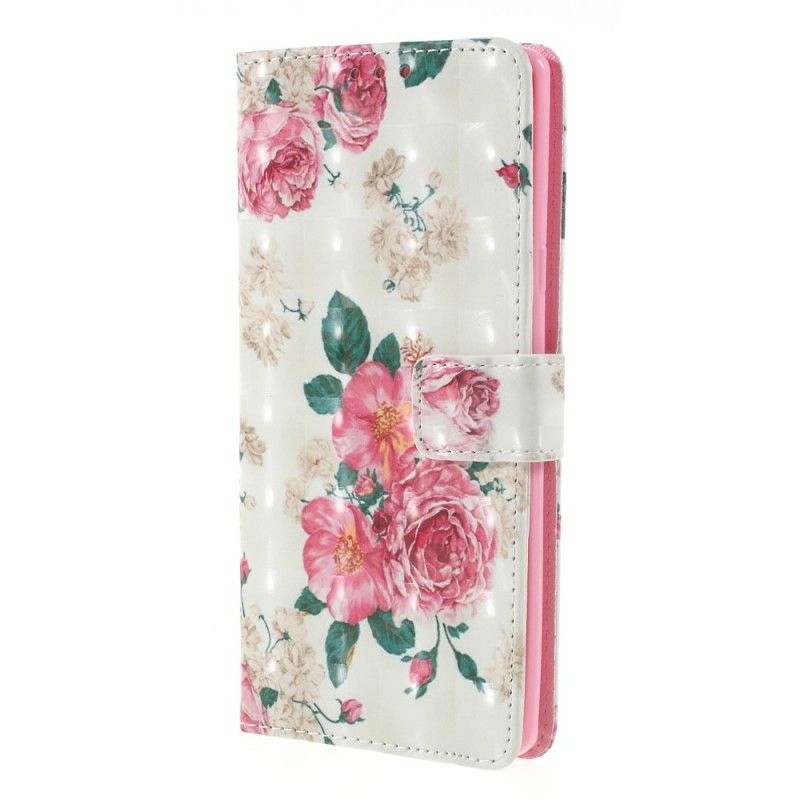 Flip Cover Læder Samsung Galaxy Note 9 Frihedsblomster Med Rem Original