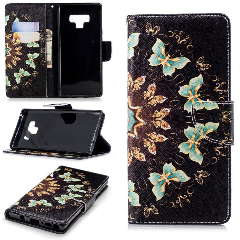 Flip Cover Læder Samsung Galaxy Note 9 Sommerfuglemandala Beskyttelse