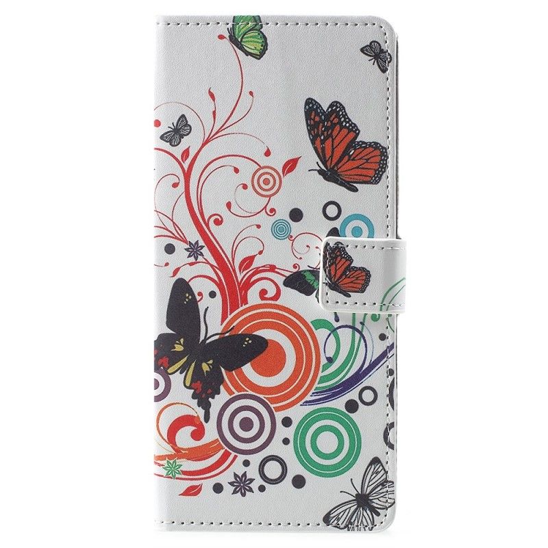 Flip Cover Samsung Galaxy Note 9 Lilla Sommerfugle Og Blomster