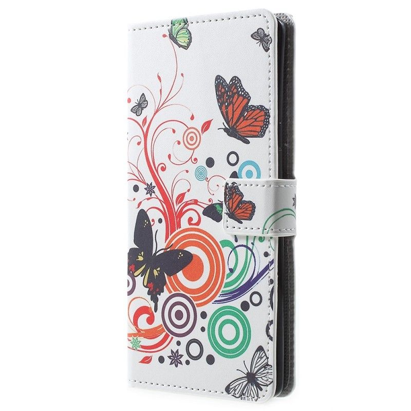 Flip Cover Samsung Galaxy Note 9 Lilla Sommerfugle Og Blomster