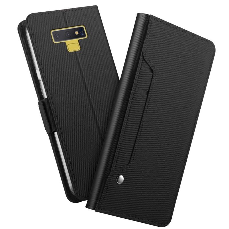 Flip Cover Samsung Galaxy Note 9 Sort Mobilcover Aftagelig Kortholder Og Spejl