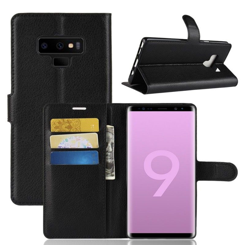 Flip Cover Samsung Galaxy Note 9 Sort Mobilcover Retro Lychee