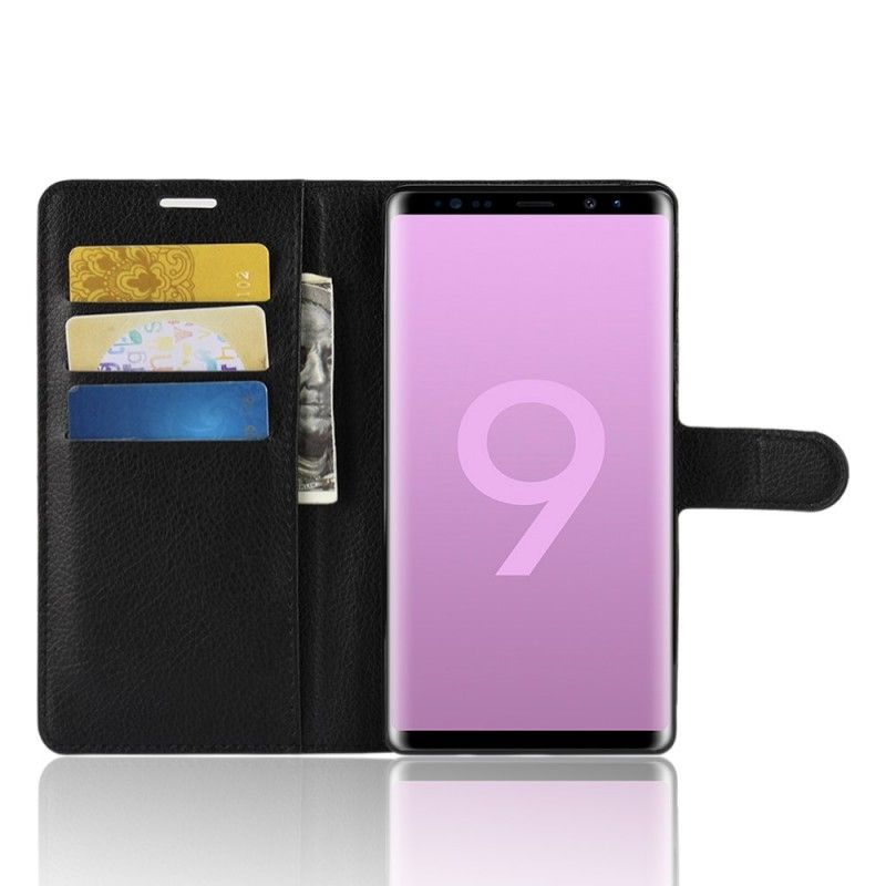 Flip Cover Samsung Galaxy Note 9 Sort Mobilcover Retro Lychee