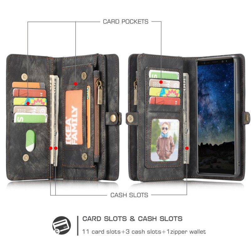 Flip Cover Samsung Galaxy Note 9 Sort Mobilcover Vintage Læder Caseme