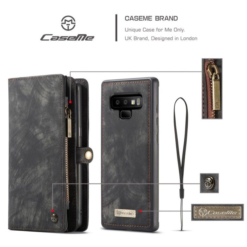 Flip Cover Samsung Galaxy Note 9 Sort Mobilcover Vintage Læder Caseme