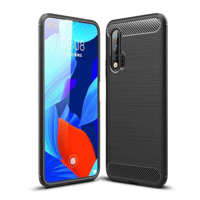 Cover Huawei Nova 6 Sort Børstet Kulfiber