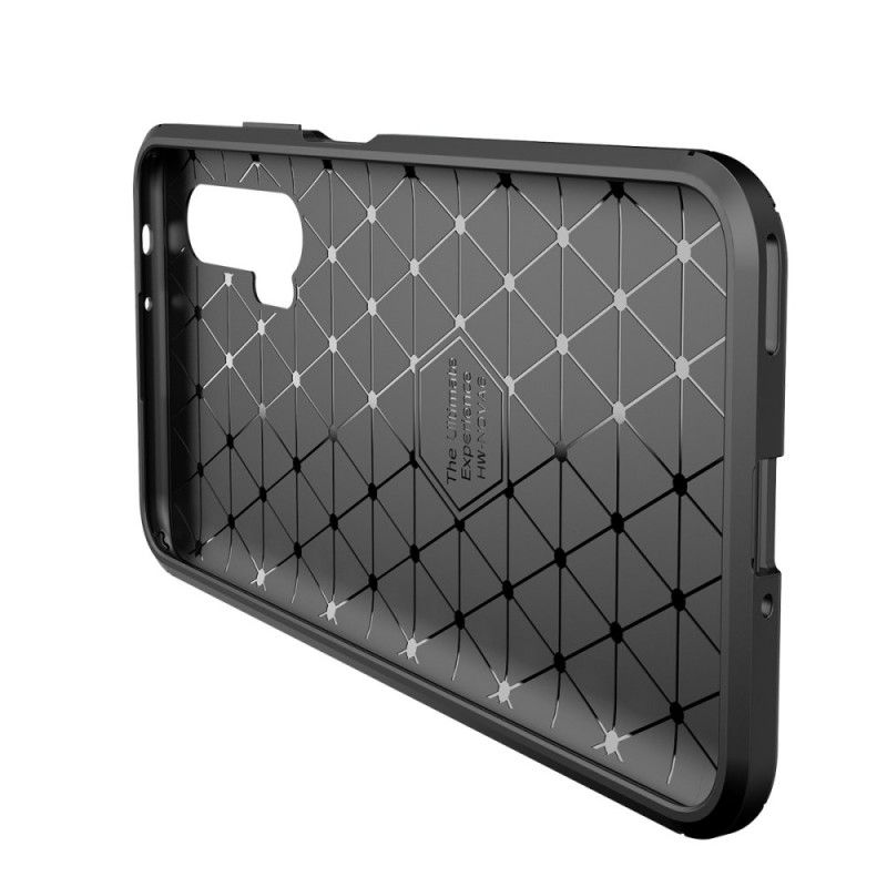 Cover Huawei Nova 6 Sort Fleksibel Kulfibertekstur