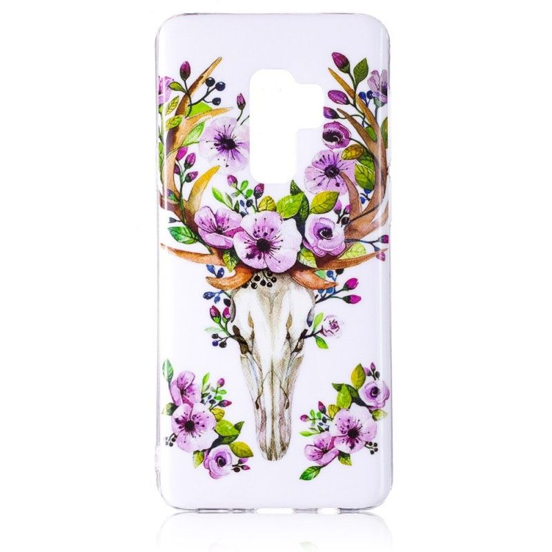 Cover for Samsung Galaxy S9 Fluorescerende Blomstrende Elg