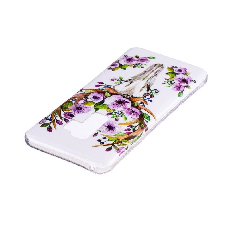 Cover for Samsung Galaxy S9 Fluorescerende Blomstrende Elg