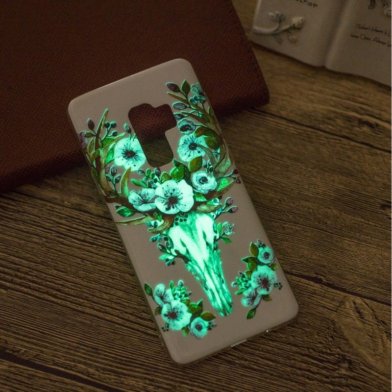 Cover for Samsung Galaxy S9 Fluorescerende Blomstrende Elg