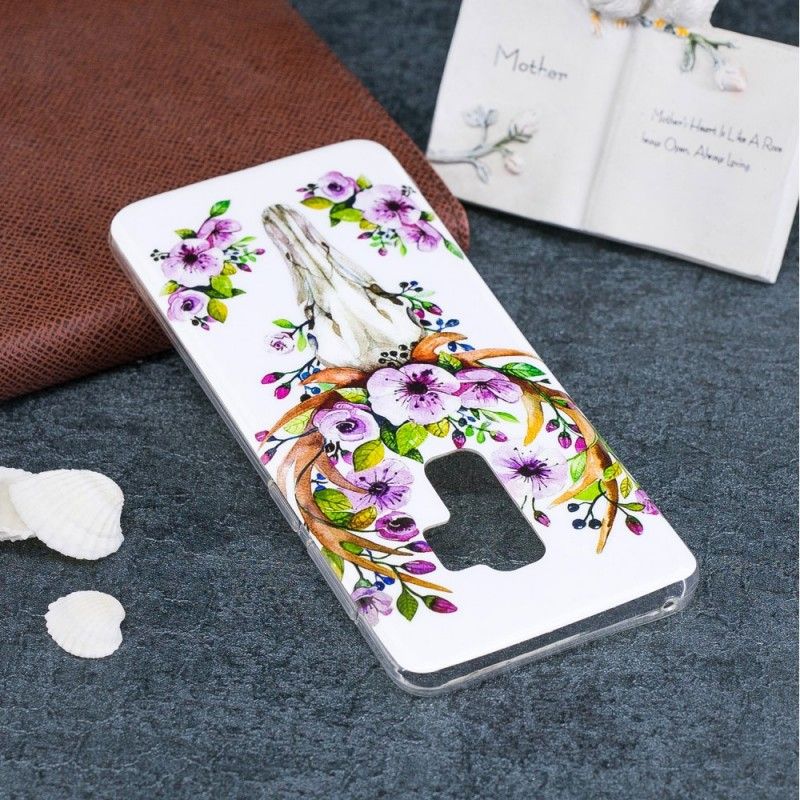 Cover for Samsung Galaxy S9 Fluorescerende Blomstrende Elg