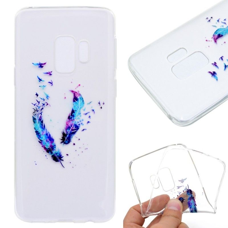 Cover Samsung Galaxy S9 Gennemsigtige Fjer