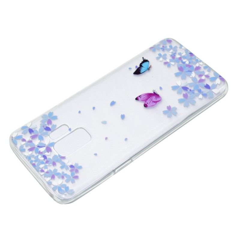 Cover Samsung Galaxy S9 Gennemsigtige Sommerfugle Og Blomster